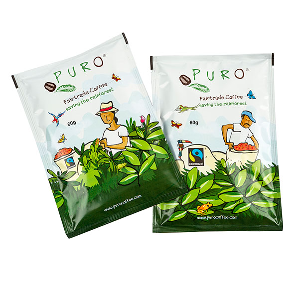 Puro Fairtrade Noble - gemahlen Sachets inkl. Filterpapier
