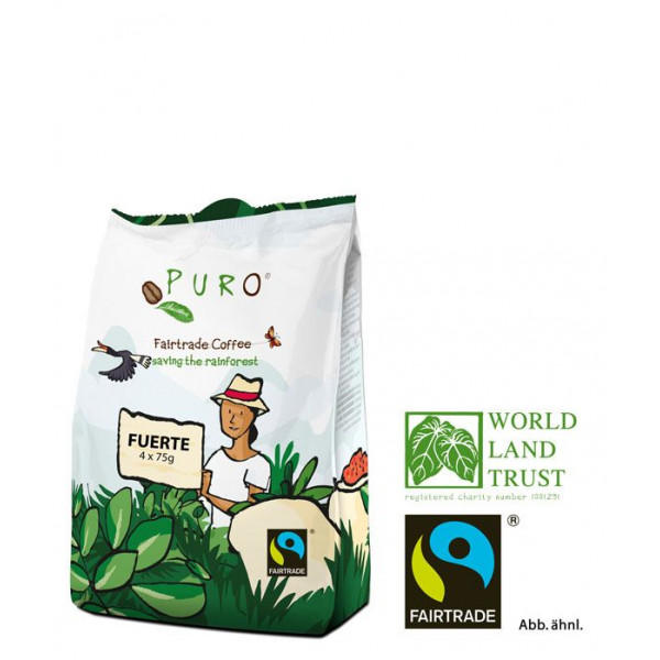 Puro Fairtrade Fuerte Pouch - 12 x 4 x 75g (volle Kanne)