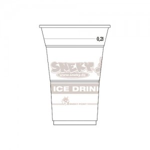 COLD DRINK CUP WITH SNEKY LOGO IMPRINT 200ml (transparent)
