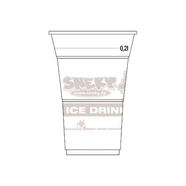 COLD DRINK CUP WITH SNEKY LOGO IMPRINT 200ml (transparent)