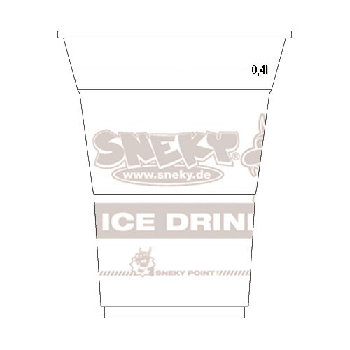 COLD DRINK CUP WITH SNEKY LOGO IMPRINT 400ml (transparent)
